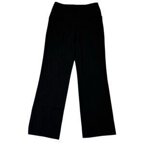 Armani Collezioni Pant Womens 4 Black Wool Quiet Luxury Old Money Italy Side Zip